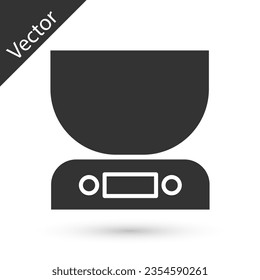 Grey Electronic scales icon isolated on white background. Weight measure equipment.  Vector Illustration