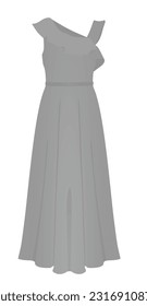Grey elegant dress. vector illustration