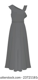 Grey elegant dress. vector illustration