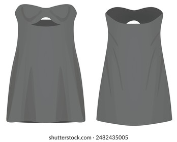 Grey  elegant dress. vector illustration