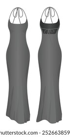 Grey elegant dress. vector illustration