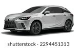 grey elegant new 3d car urban electric style model lifestyle business work modern art design vector template isolated white background