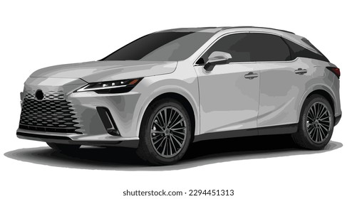 grey elegant new 3d car urban electric style model lifestyle business work modern art design vector template isolated white background