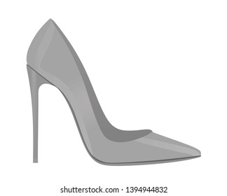 Grey elegant shoe. vector illustration