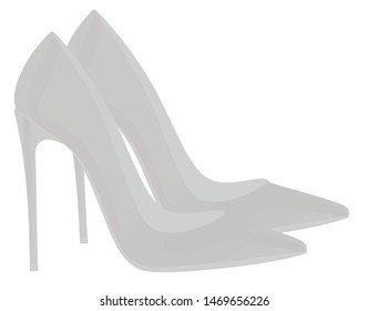 Grey elegant shoe. vector illustration
