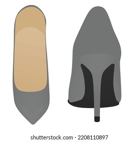 Grey  elegant shoe. vector illustration