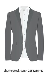 Traje gris y elegante. ilustración vectorial