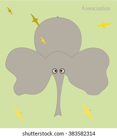 Grey Elephant and birds