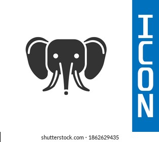Grey Elephant icon isolated on white background.  Vector