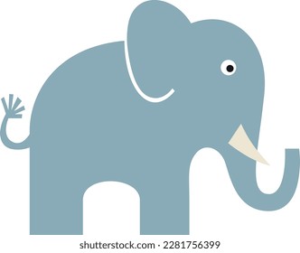 grey elephant icon simple vector