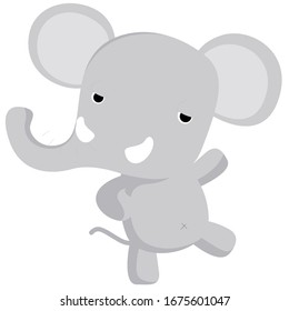 ilustración de elefantes grises vectores, vectores animales lindos, dibujos animados de elefantes bebés.
