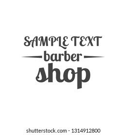 Grey emblem, logo, label for a barber shop, isolated on a white background. Vintage flat style, vector illustration.