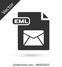 Grey EML file document. Download eml button icon isolated on white background. EML file symbol.  Vector Illustration