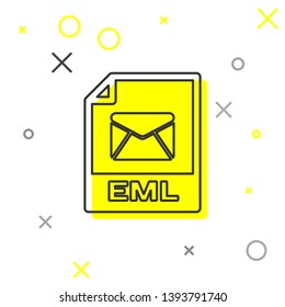 Grey EML file document icon. Download eml button line icon isolated on white background. EML file symbol. Vector Illustration