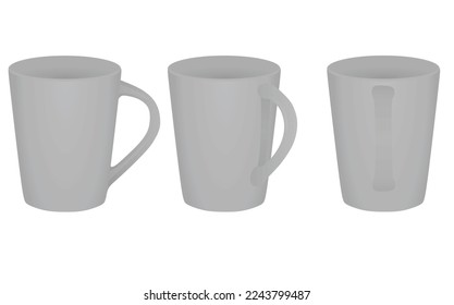 Grey empty mug. vector illustration