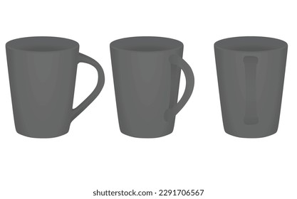 Grey empty mug. vector illustration
