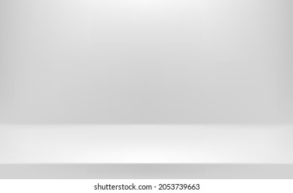 Grey empty stage. 3d style vector background