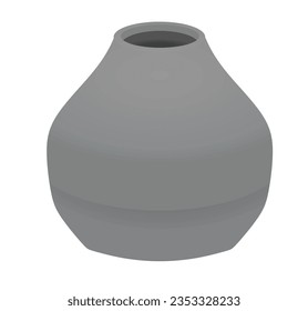 Grey empty vase. vector illustration