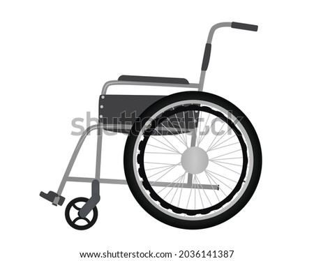 Grey empty wheelchair. vector illustration