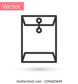 Grey Envelope icon isolated on white background. Email message letter symbol. Vector Illustration
