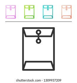 Grey Envelope icon isolated on white background. Email message letter symbol. Set icon in color buttons. Vector Illustration