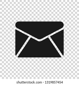 Grey Envelope icon isolated on transparent background. Email message letter symbol. Vector Illustration
