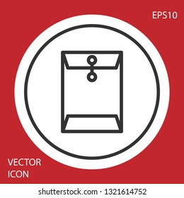 Grey Envelope icon isolated on red background. Email message letter symbol. Vector Illustration