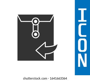Grey Envelope icon isolated on white background. Received message concept. New, email incoming message, sms. Mail delivery service.  Vector Illustration