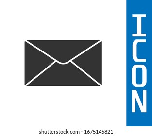 Graue Umschlagsymbol einzeln auf weißem Hintergrund. E-Mail-Nachrichtenbriefsymbol. Vektorillustration-Illustration