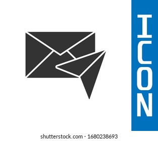 Grey Envelope icon isolated on white background. Email message letter symbol.  Vector Illustration