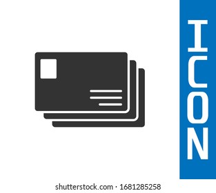 Icono sobre gris aislado en fondo blanco. Símbolo de carta de mensaje de correo electrónico. Ilustración vectorial
