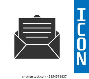 Icono sobre gris aislado en fondo blanco. Símbolo de la carta de correo electrónico.  Ilustración vectorial