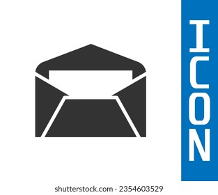 Grey Envelope icon isolated on white background. Email message letter symbol.  Vector Illustration