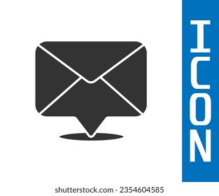 Icono sobre gris aislado en fondo blanco. Símbolo de la carta de correo electrónico.  Ilustración vectorial