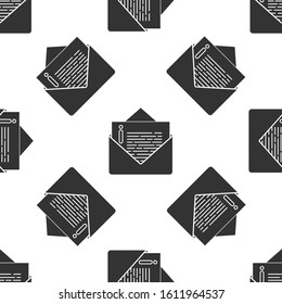 Grey Envelope icon isolated seamless pattern on white background. Email message letter symbol.  Vector Illustration