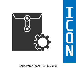 Symbol für die Einstellung des grauen Umschlags einzeln auf weißem Hintergrund. Vektorillustration-Illustration