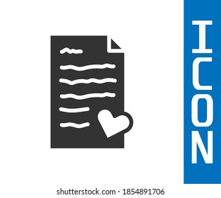 Grey Envelope with Valentine heart icon isolated on white background. Message love. Letter love and romance.  Vector