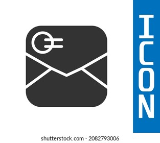 Grey Envelope with Valentine heart icon isolated on white background. Message love. Letter love and romance.  Vector
