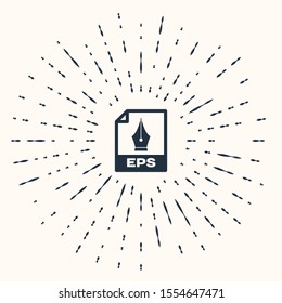Grey EPS file document. Download eps button icon isolated on beige background. EPS file symbol. Abstract circle random dots. Vector Illustration