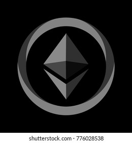 grey etherum logo vector design