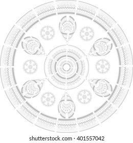 grey ethnic round design element