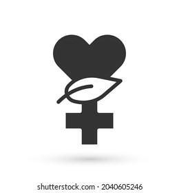Graue Ethnowissenschaftliche Symbol einzeln auf weißem Hintergrund. Gartenarbeit, Ethnowissenschaft und biologisches Konzept.  Vektorgrafik