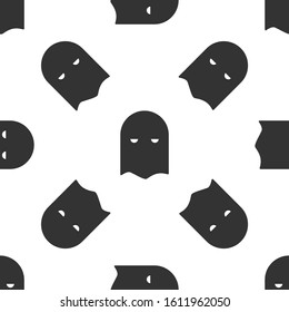 Grey Executioner mask icon isolated seamless pattern on white background. Hangman, torturer, executor, tormentor, butcher, headsman icon.  Vector Illustration