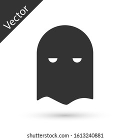 Grey Executioner mask icon isolated on white background. Hangman, torturer, executor, tormentor, butcher, headsman icon.  Vector Illustration