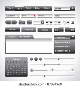 Grey Extruded User Interface Set