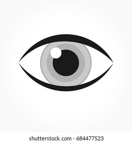 Grey eye icon. Vector illustration