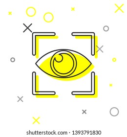 Grey Eye scan line icon isolated on white background. Scanning eye. Security check symbol. Cyber eye sign. Vector Illustration