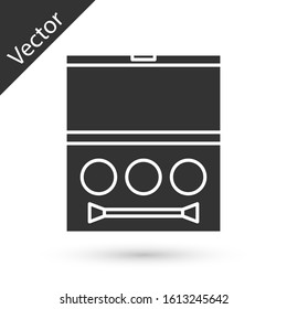 Grey Eye shadow palette with brush icon isolated on white background.  Vector Illustration