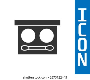 Grey Eye shadow palette with brush icon isolated on white background.  Vector