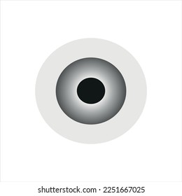 Grey eyeball icon isolated on white background 